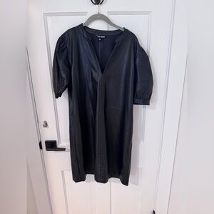Steve Madden Black Faux Leather Shift Dress